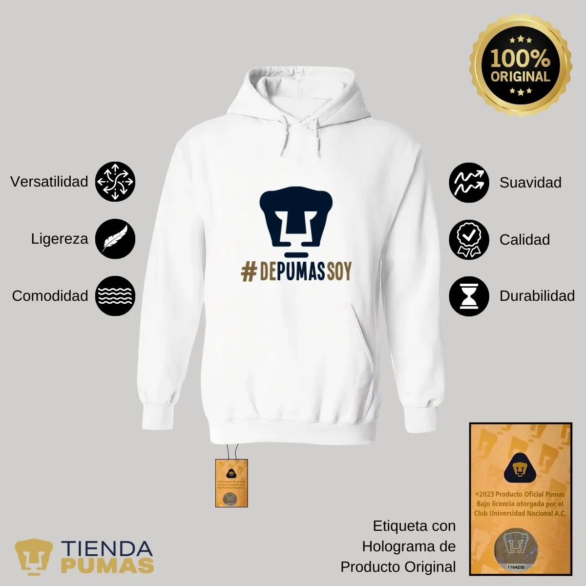 Sudadera Hombre Hoodie Pumas UNAM De Pumas Soy