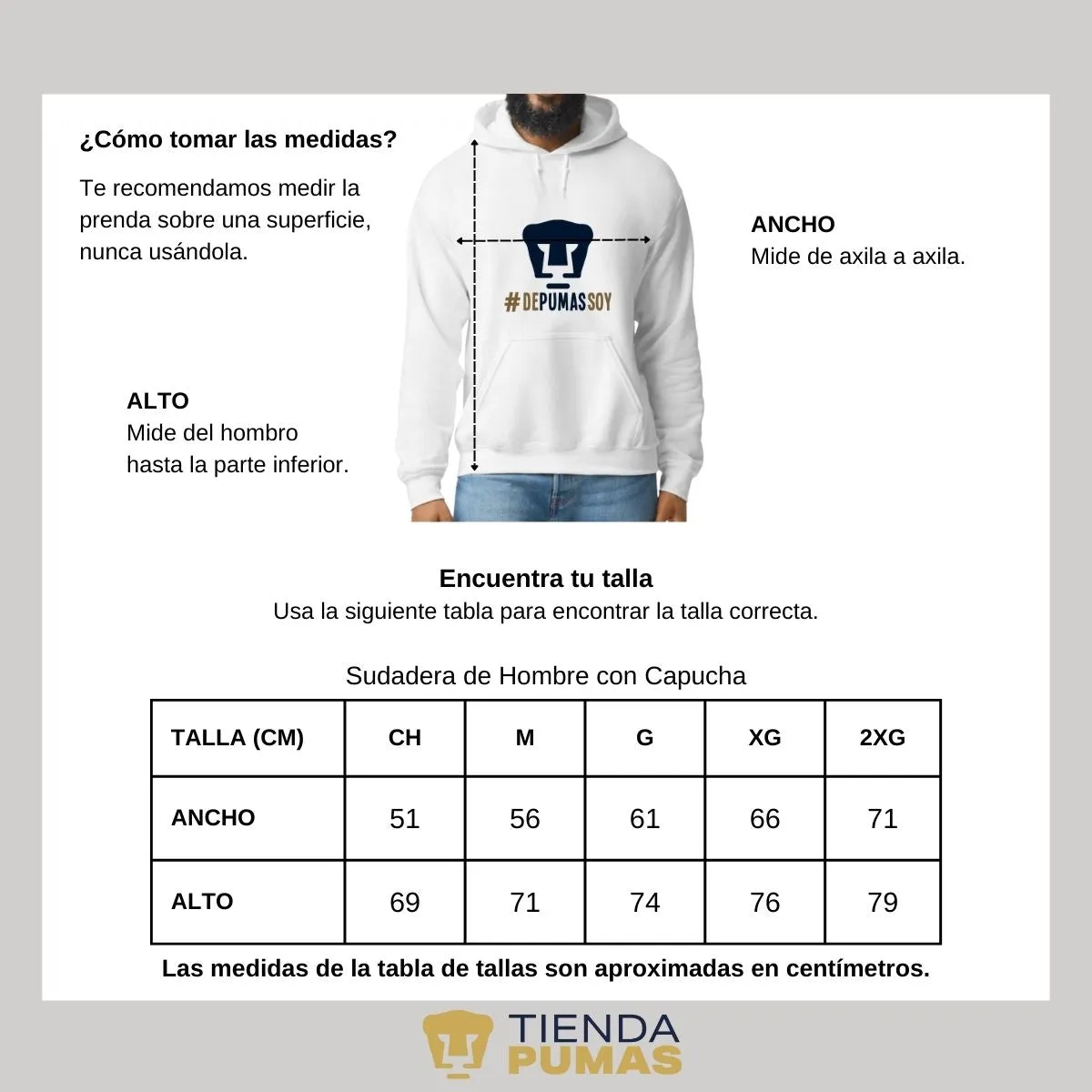 Sudadera Hombre Hoodie Pumas UNAM De Pumas Soy