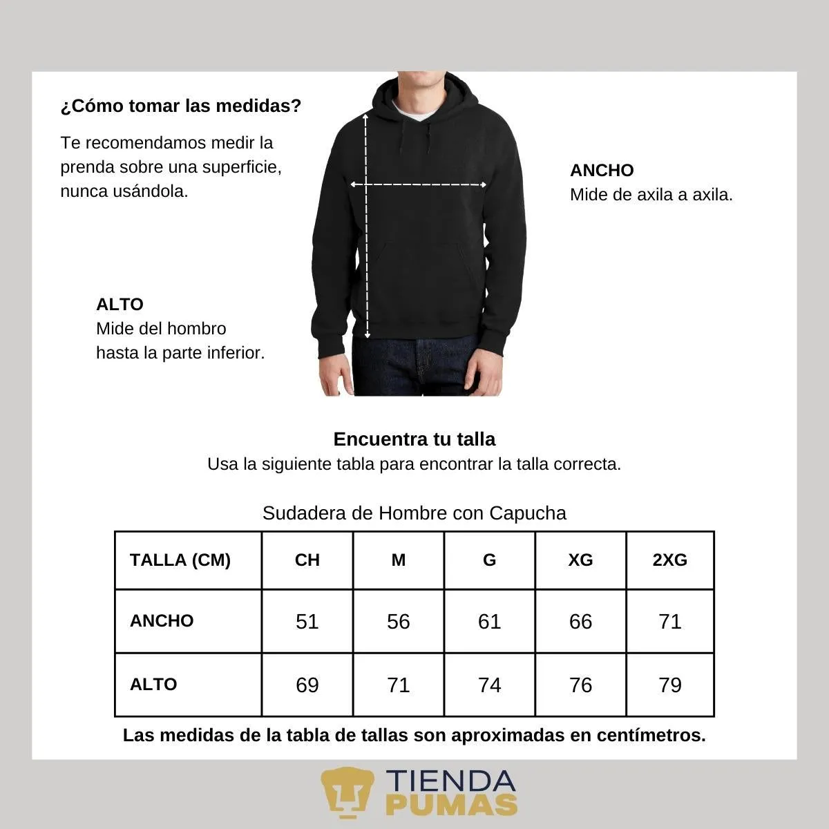 Sudadera para Hombre Hoodie Pumas UNAM Siempre te querré