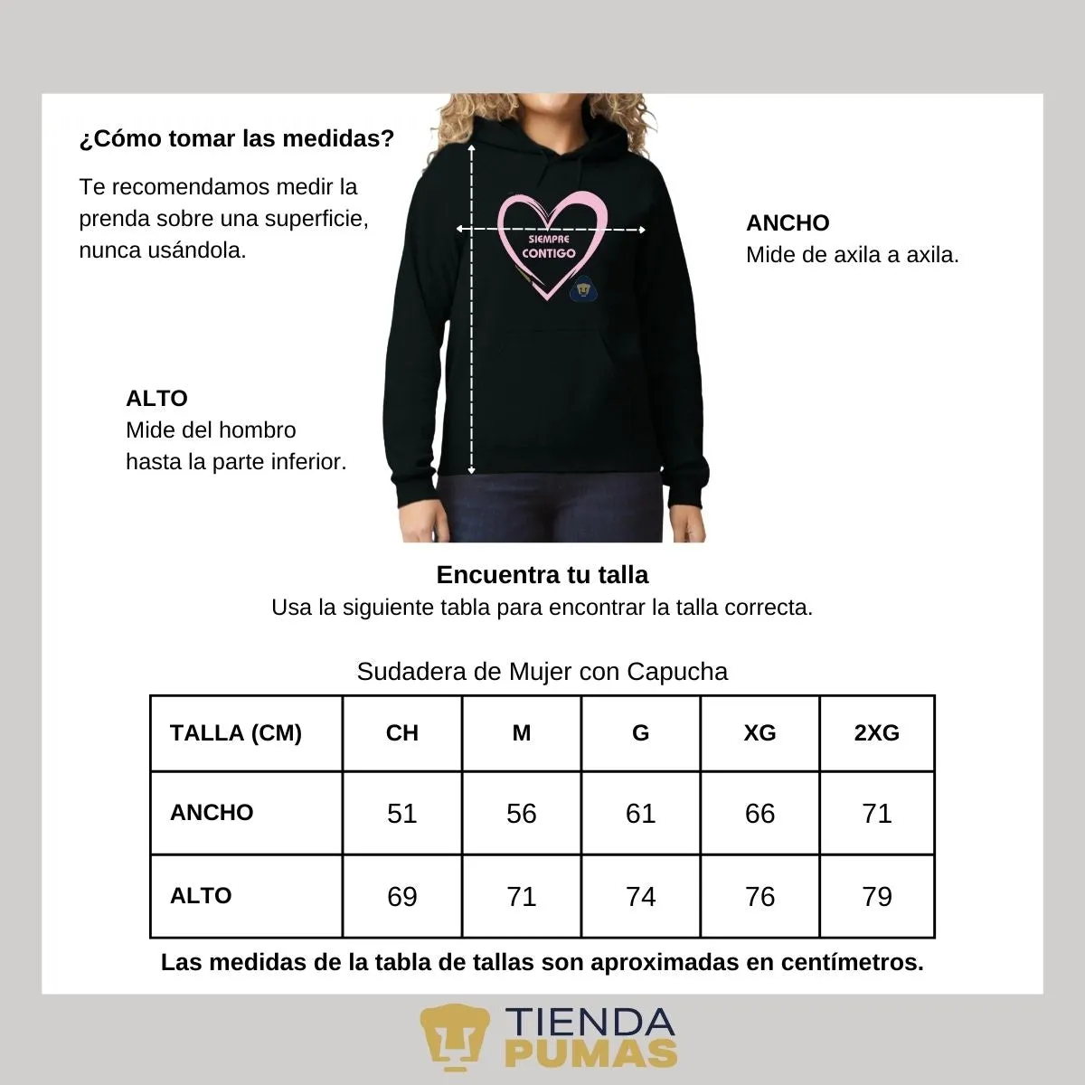 Sudadera para Mujer Hoodie Pumas UNAM Contigo 2