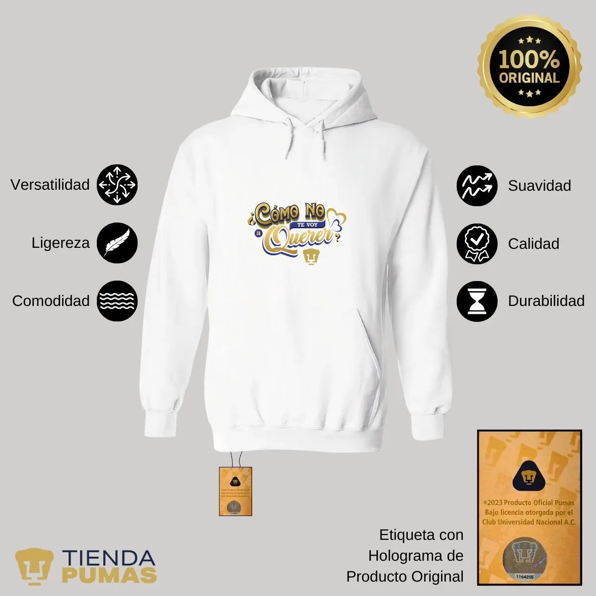 Sudadera para Mujer Hoodie Pumas UNAM Cómo te voy a querer