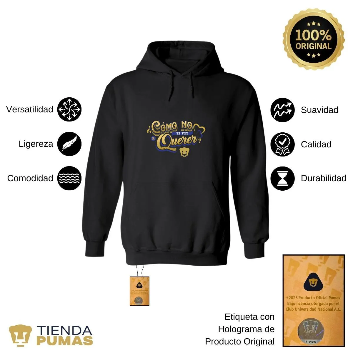 Sudadera para Mujer Hoodie Pumas UNAM Cómo te voy a querer