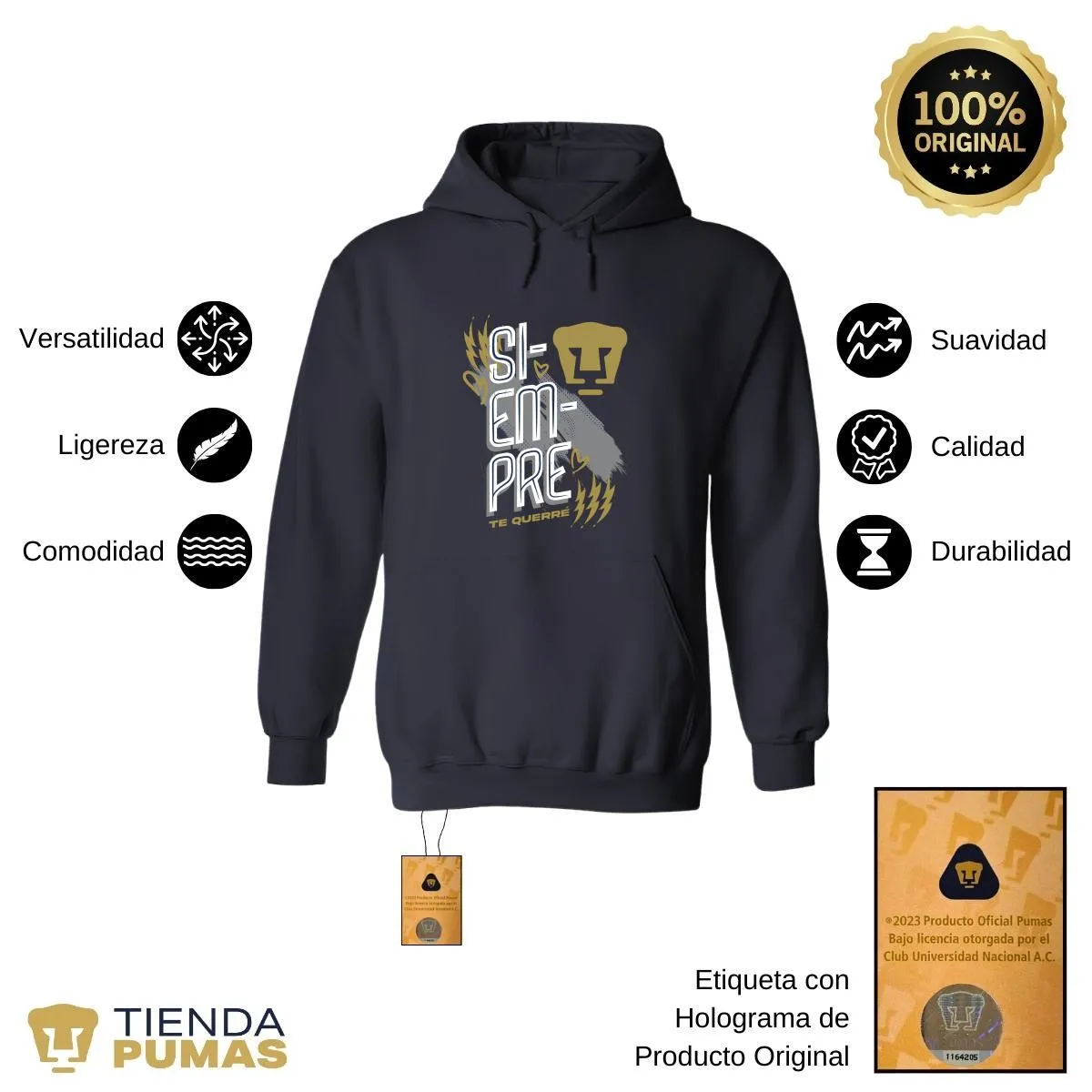 Sudadera para Mujer Hoodie Pumas UNAM Siempre