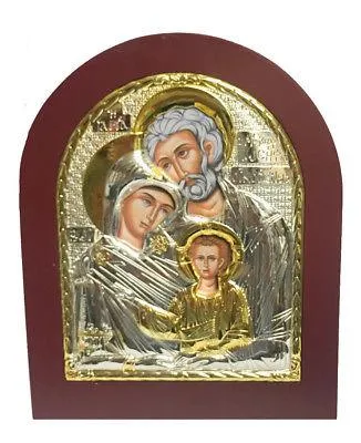 The Family Byzantine Icon Sterling Silver 925 Size 24 x 19 cm