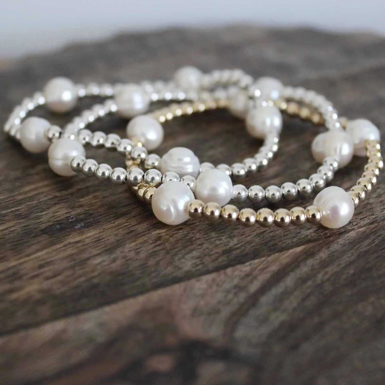 Three Multi Pearl Bracelet