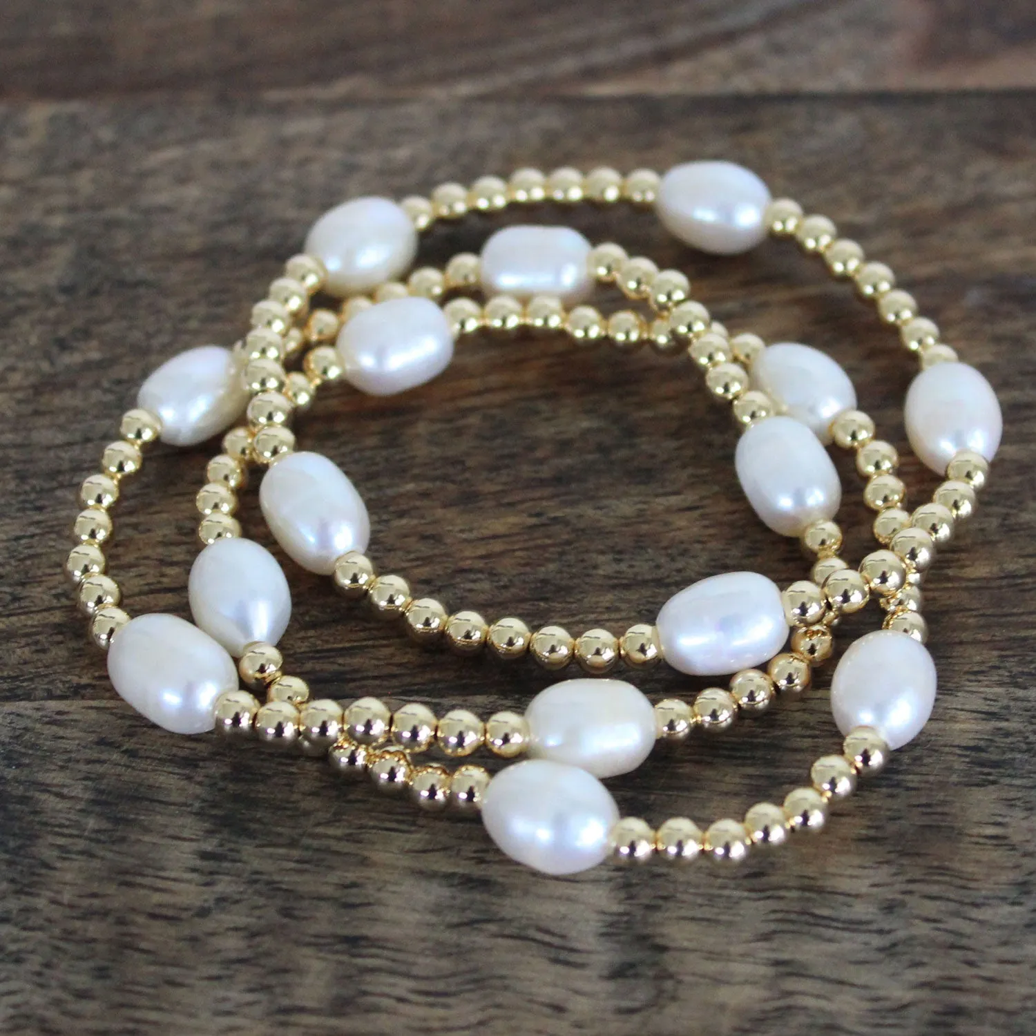 Three Multi Pearl Bracelet