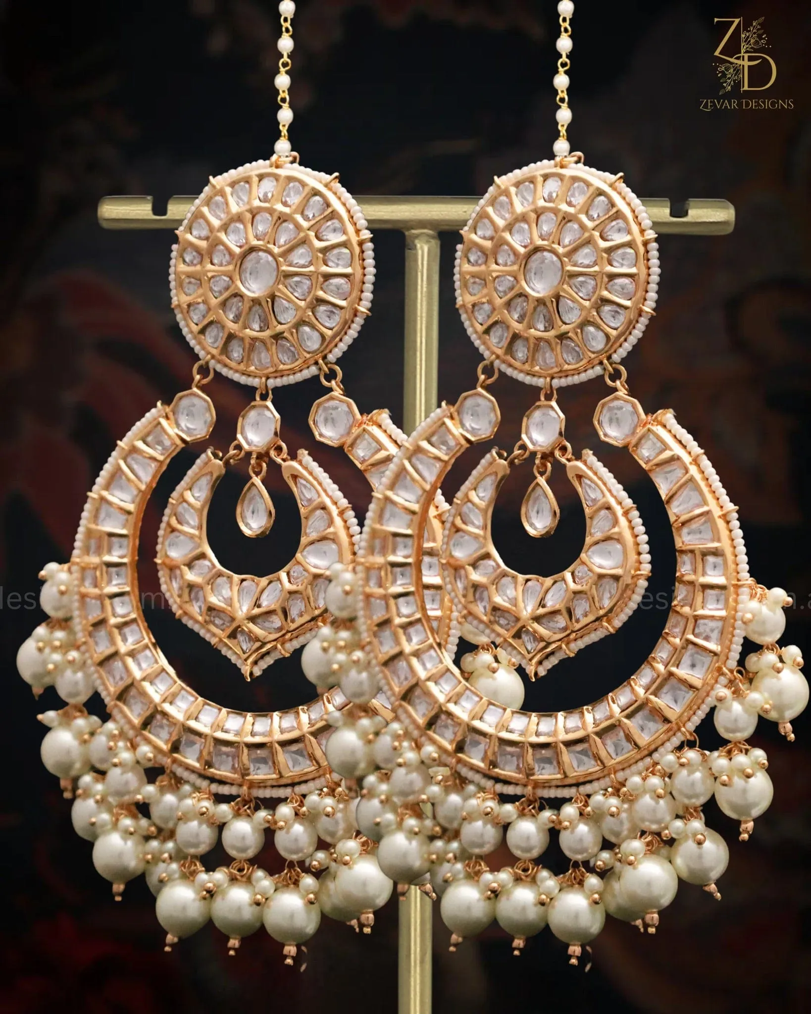 ‘Tyaani’ inspired Statement Chandbali - Pearls