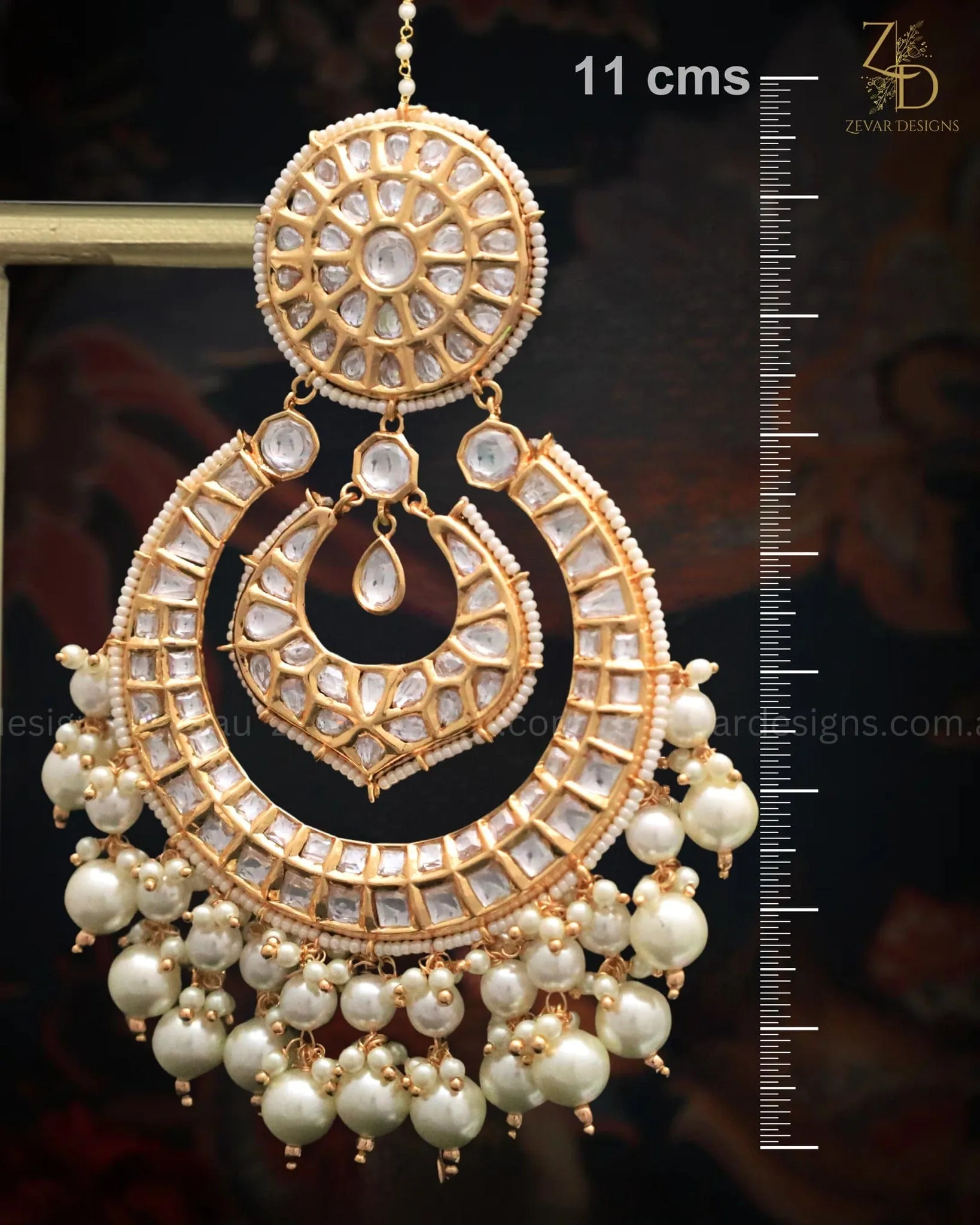 ‘Tyaani’ inspired Statement Chandbali - Pearls