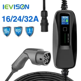 Type2 EV Charger Level 16/24/32A Portable Electric Vehicle  CEE Plug 220V-240V  EVSE Car Charging Cable IEC 62196-2 6M