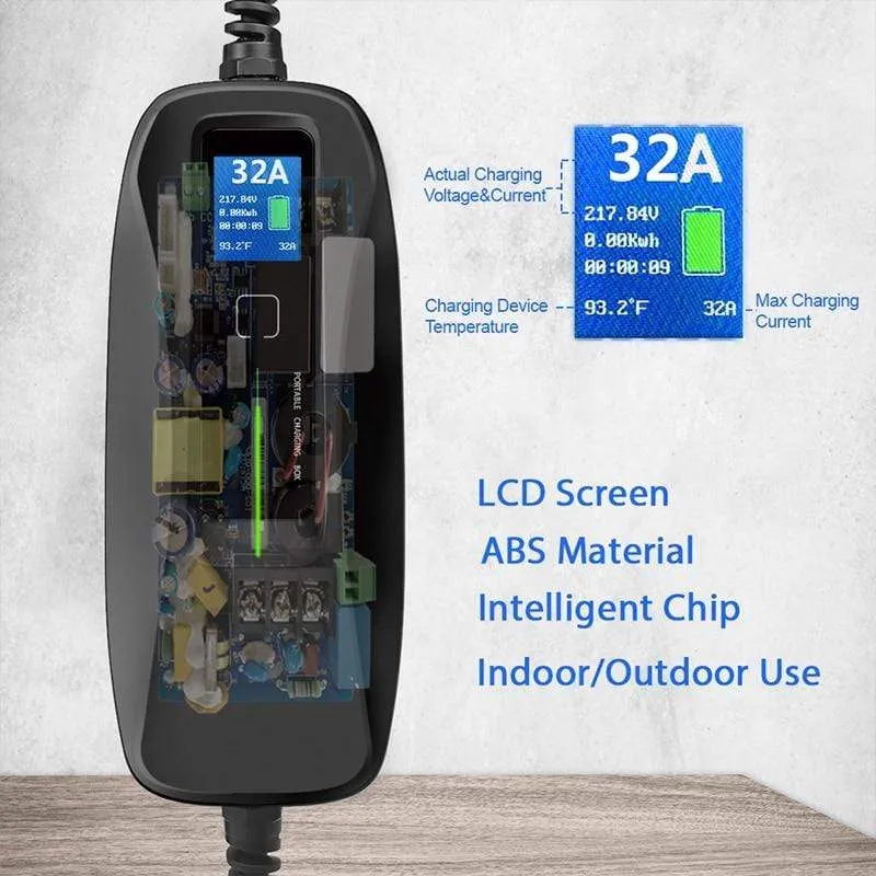 Type2 EV Charger Level 16/24/32A Portable Electric Vehicle  CEE Plug 220V-240V  EVSE Car Charging Cable IEC 62196-2 6M