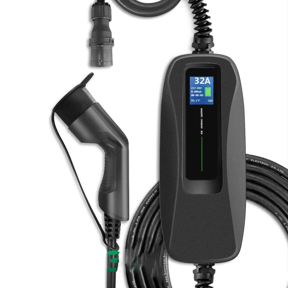 Type2 EV Charger Level 16/24/32A Portable Electric Vehicle  CEE Plug 220V-240V  EVSE Car Charging Cable IEC 62196-2 6M