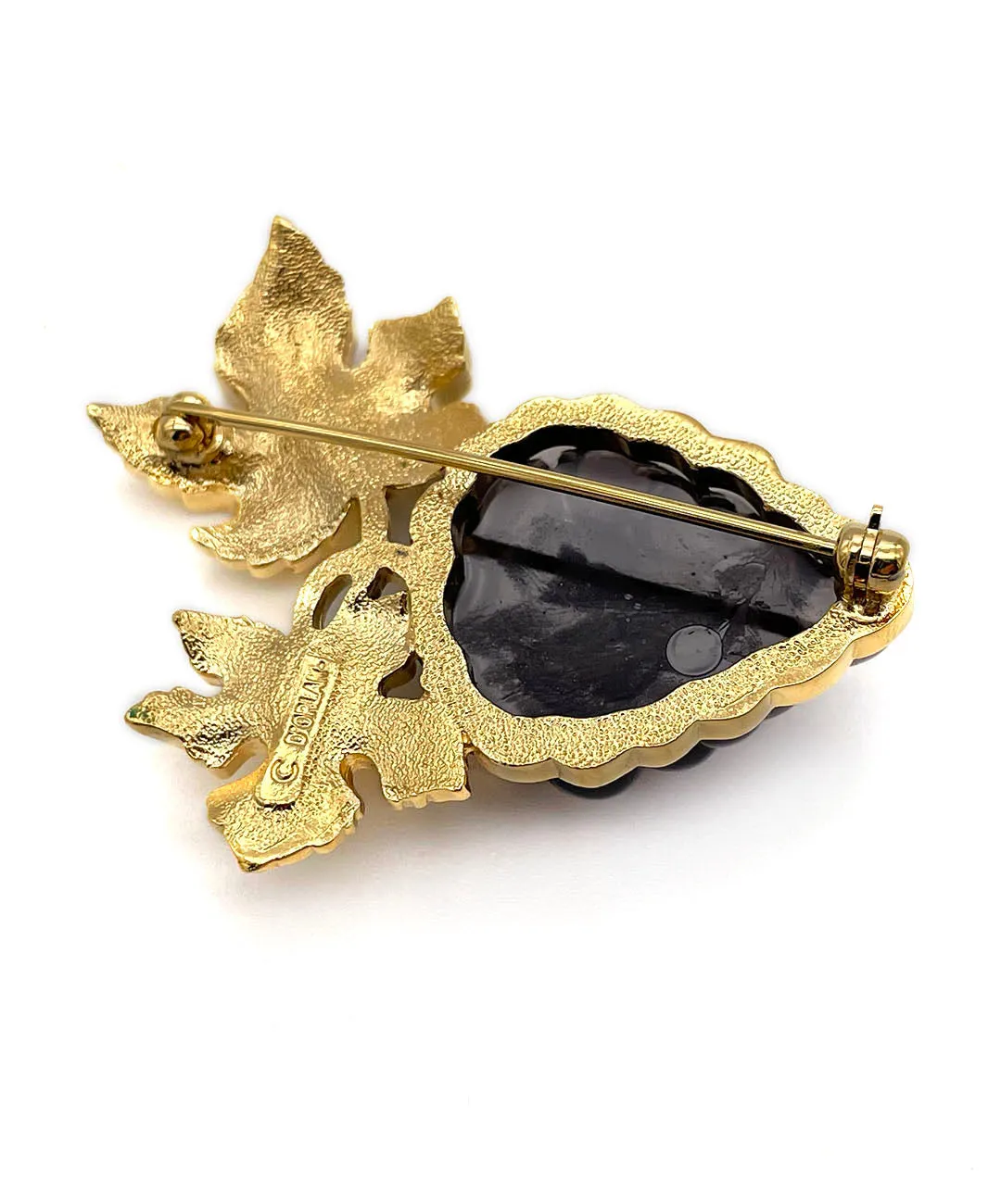 【USA輸入】 ヴィンテージ D'ORLAN ブラック グレープ ブローチ/Vintage D'ORLAN Black Grape Brooch