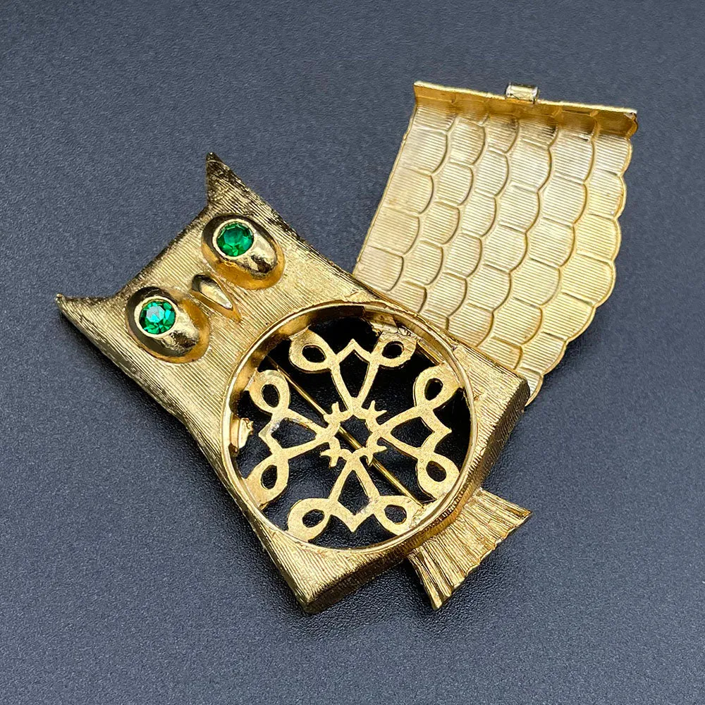 【USA輸入】ヴィンテージ AVON オウル ブローチ/Vintage AVON Owl Brooch