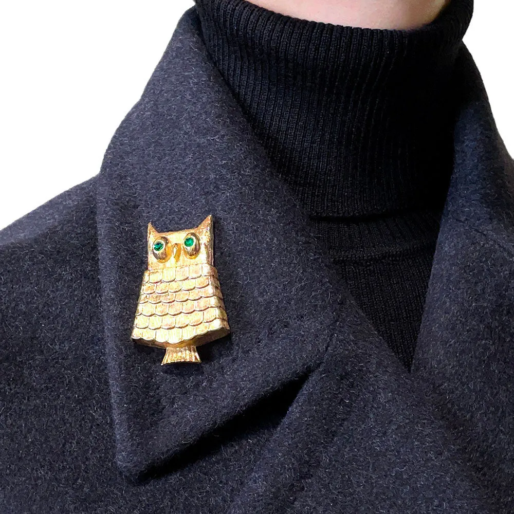 【USA輸入】ヴィンテージ AVON オウル ブローチ/Vintage AVON Owl Brooch