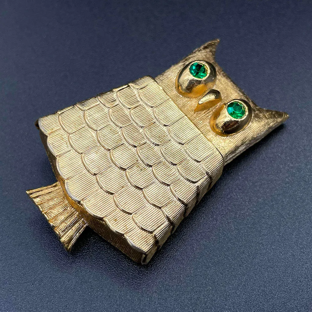 【USA輸入】ヴィンテージ AVON オウル ブローチ/Vintage AVON Owl Brooch