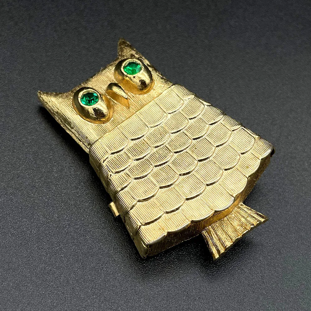 【USA輸入】ヴィンテージ AVON オウル ブローチ/Vintage AVON Owl Brooch