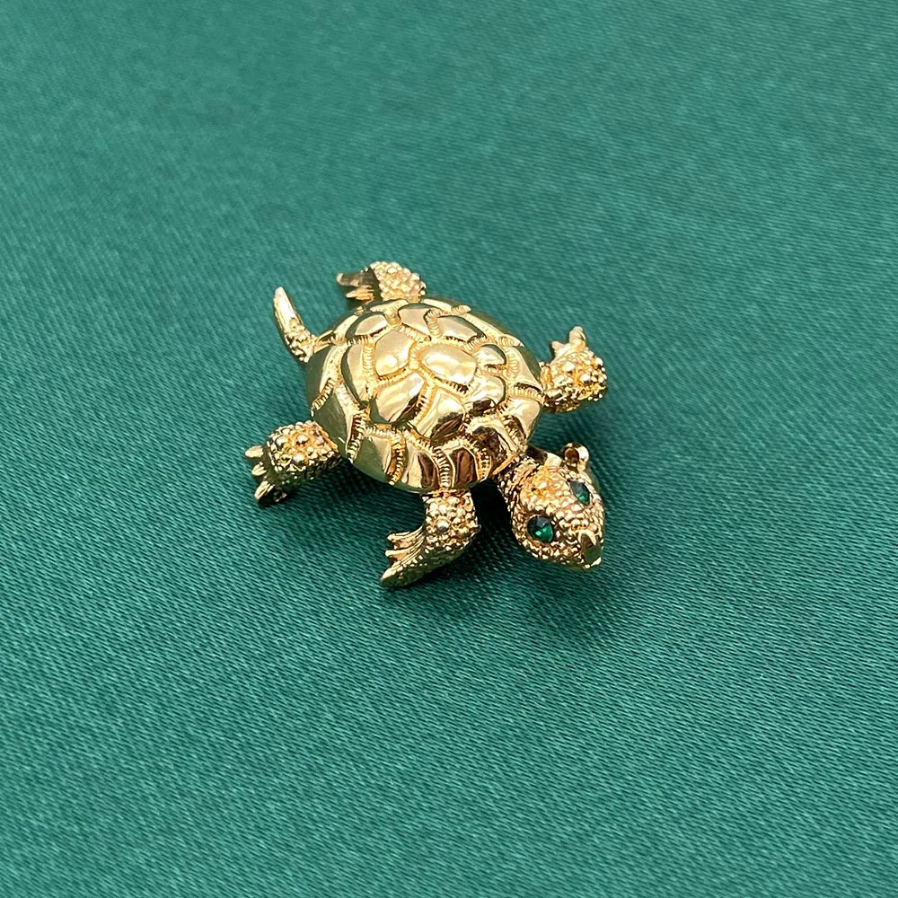 【USA輸入】ヴィンテージ MONET ウミガメ ミニブローチ/Vintage MONET Sea Turtle Brooch