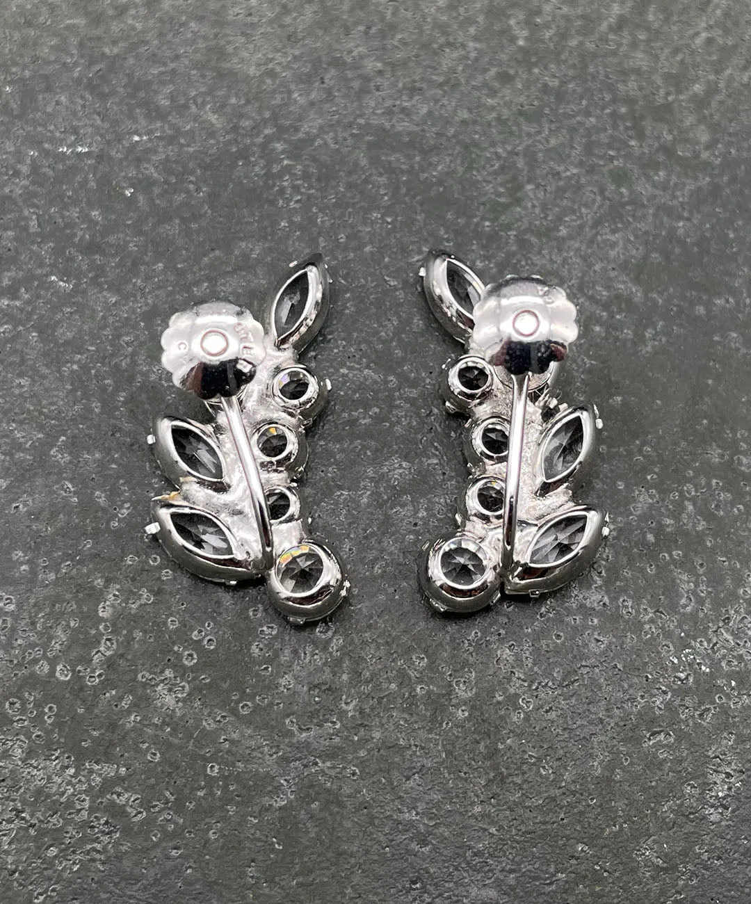 【USA輸入】ヴィンテージ クリア ビジュー イヤリング/Vintage Clear Bijou Screw Back Earrings