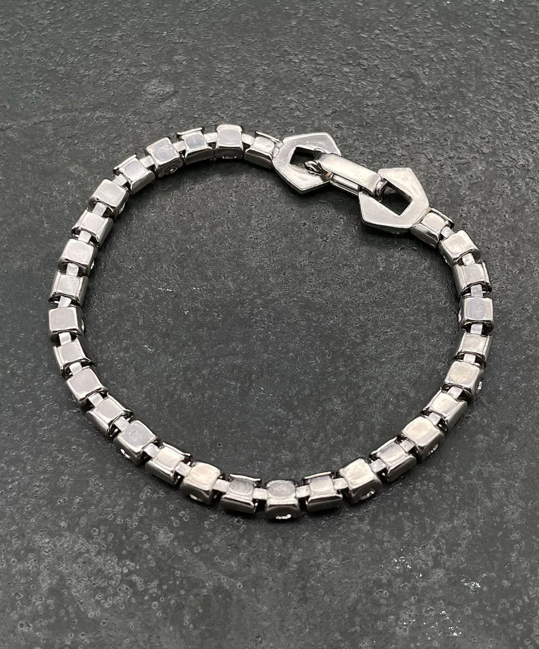 【USA輸入】ヴィンテージ クリアビジュー スクエア ブレスレット/Vintage Clear Bijou Square Bracelet