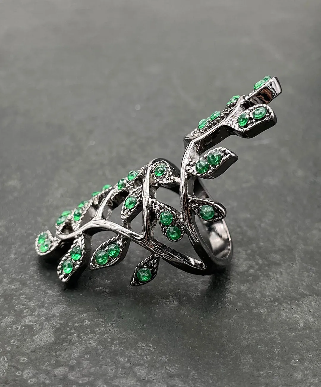 【USA輸入】ヴィンテージ グリーン リーフ ビジュー リング/Vintage Green Leaf Bijou Ring