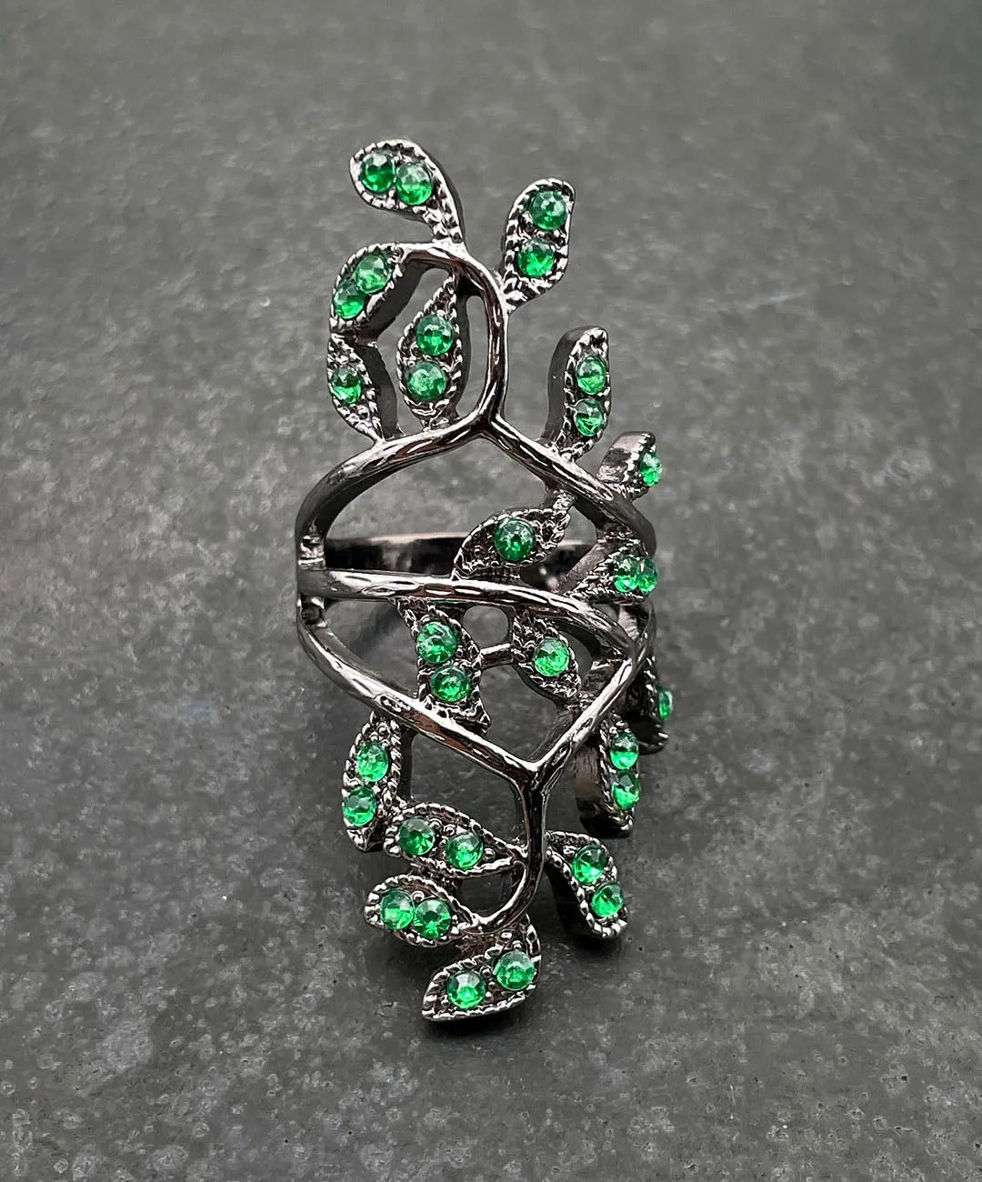 【USA輸入】ヴィンテージ グリーン リーフ ビジュー リング/Vintage Green Leaf Bijou Ring