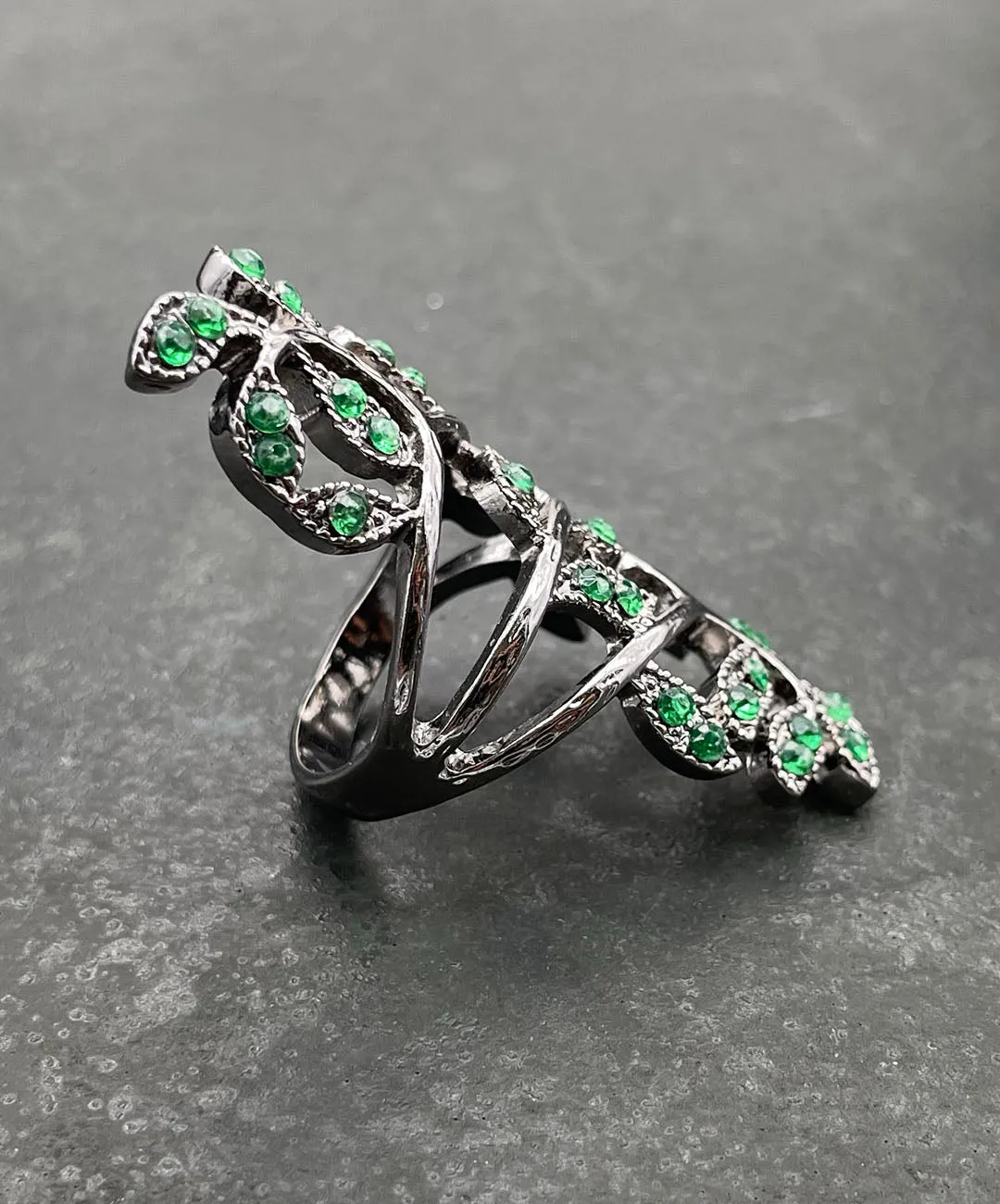 【USA輸入】ヴィンテージ グリーン リーフ ビジュー リング/Vintage Green Leaf Bijou Ring