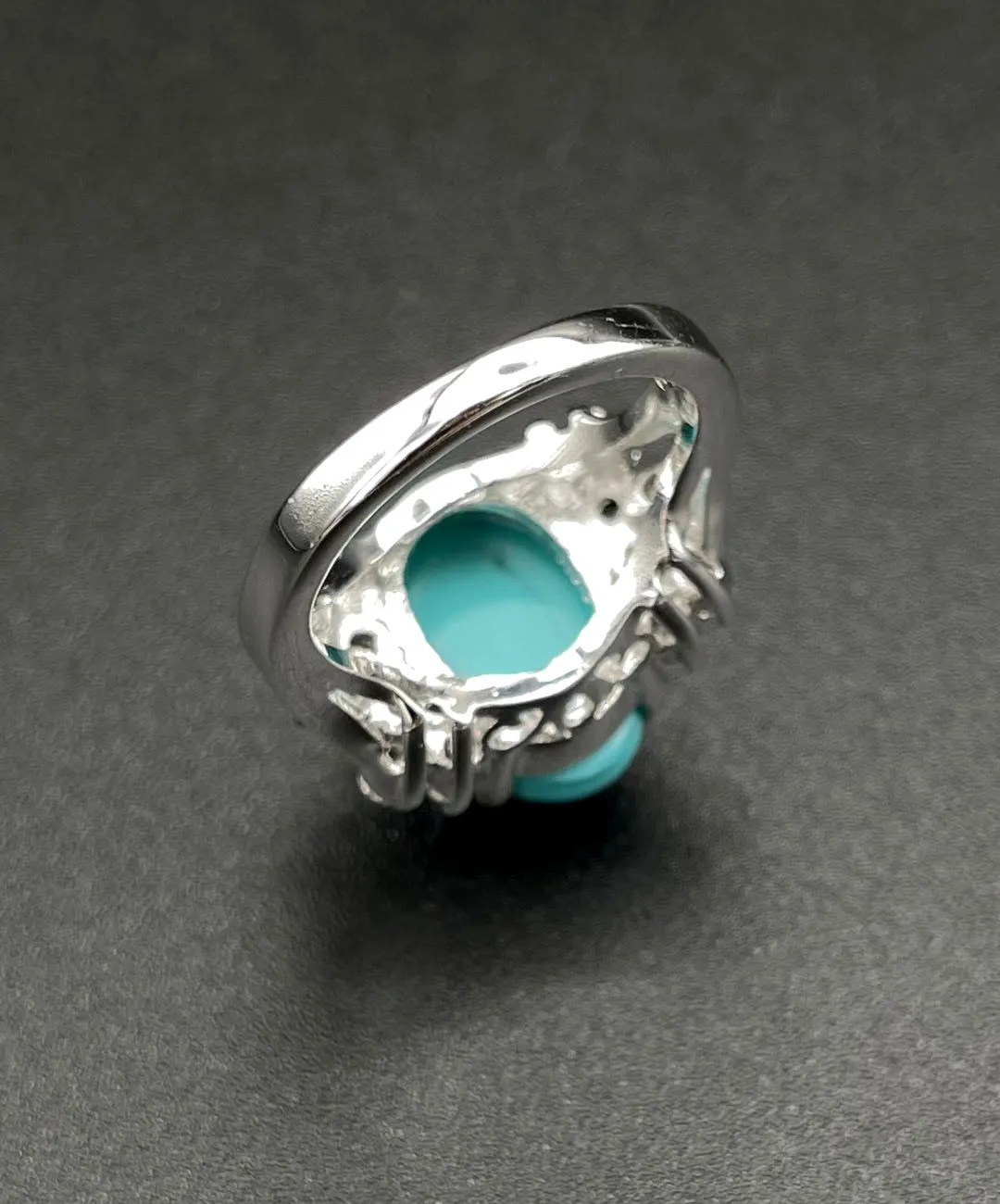 【USA輸入】ヴィンテージ ターコイズブルー カボション ビジュー リング/Vintage Turquoise Cabochon Bijou Ring