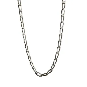 V I N T A G E // oval curb paperclip / sterling silver oval curb chain necklace / 30.25, 16g