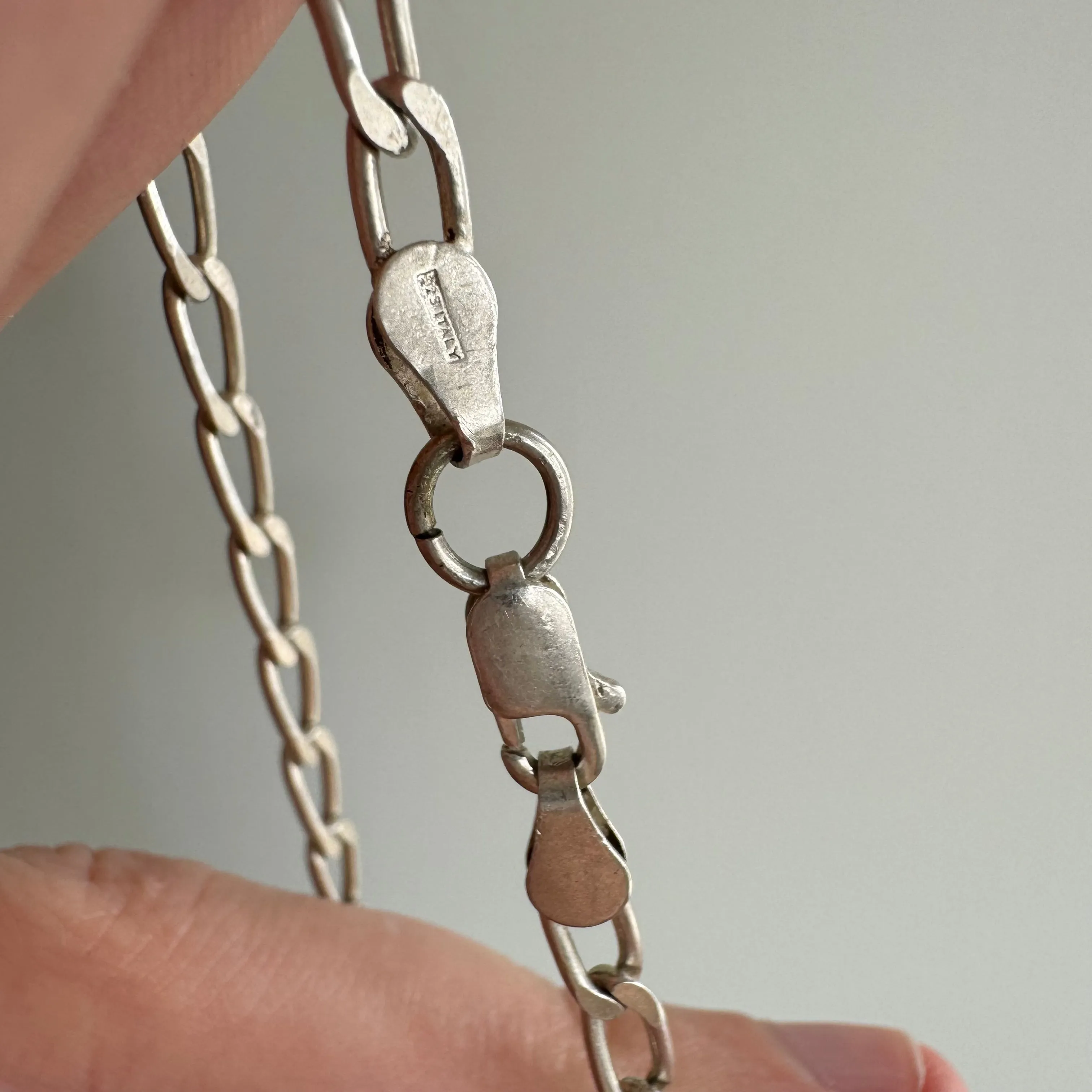 V I N T A G E // oval curb paperclip / sterling silver oval curb chain necklace / 30.25, 16g