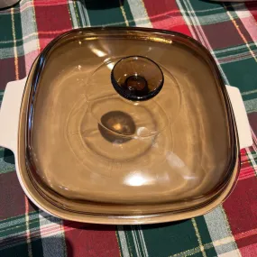 Vintage Corning Ware Symphony Casserole Dish w/ Amber Lid A 10 B 2.5 Liter