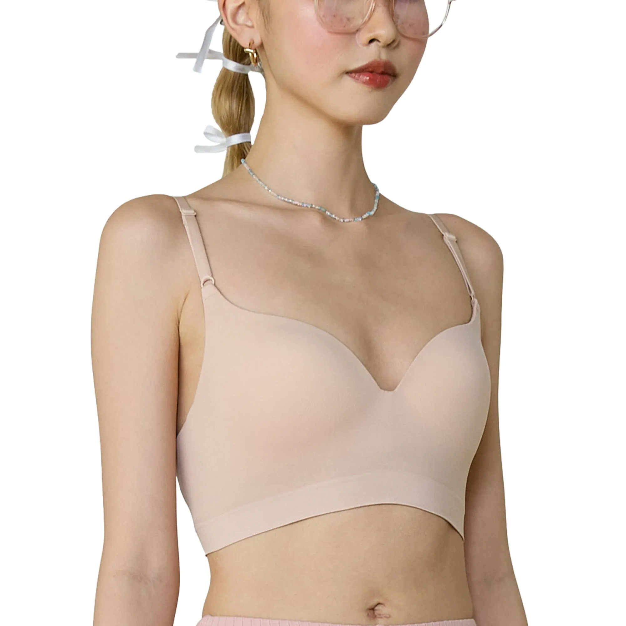 Wacoal Mood Travel Bra ชุดชั้นในวัยรุ่น บราม้วนได้ ไร้โครง รุ่น MM1F10 สีเบจ (BE)