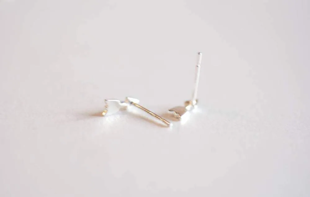 Wholesale Arrow Earrings- Sterling Silver, Gold, Rose Gold Arrow Earring Studs, Small Arrow Studs, Ear Crawlers, Ear Climbers, Triangle Studs, Studs