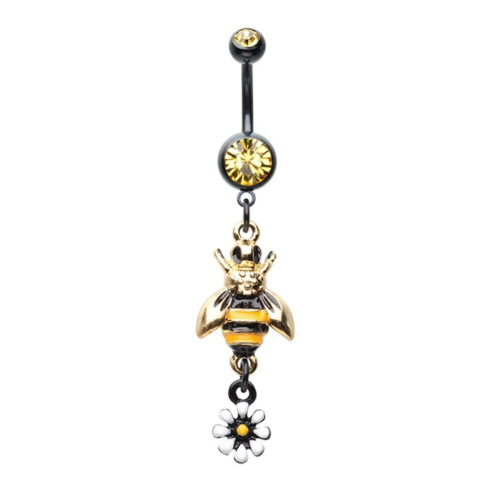 WILDKLASS Buzz Off Bumble Bee Gem Belly Button Ring