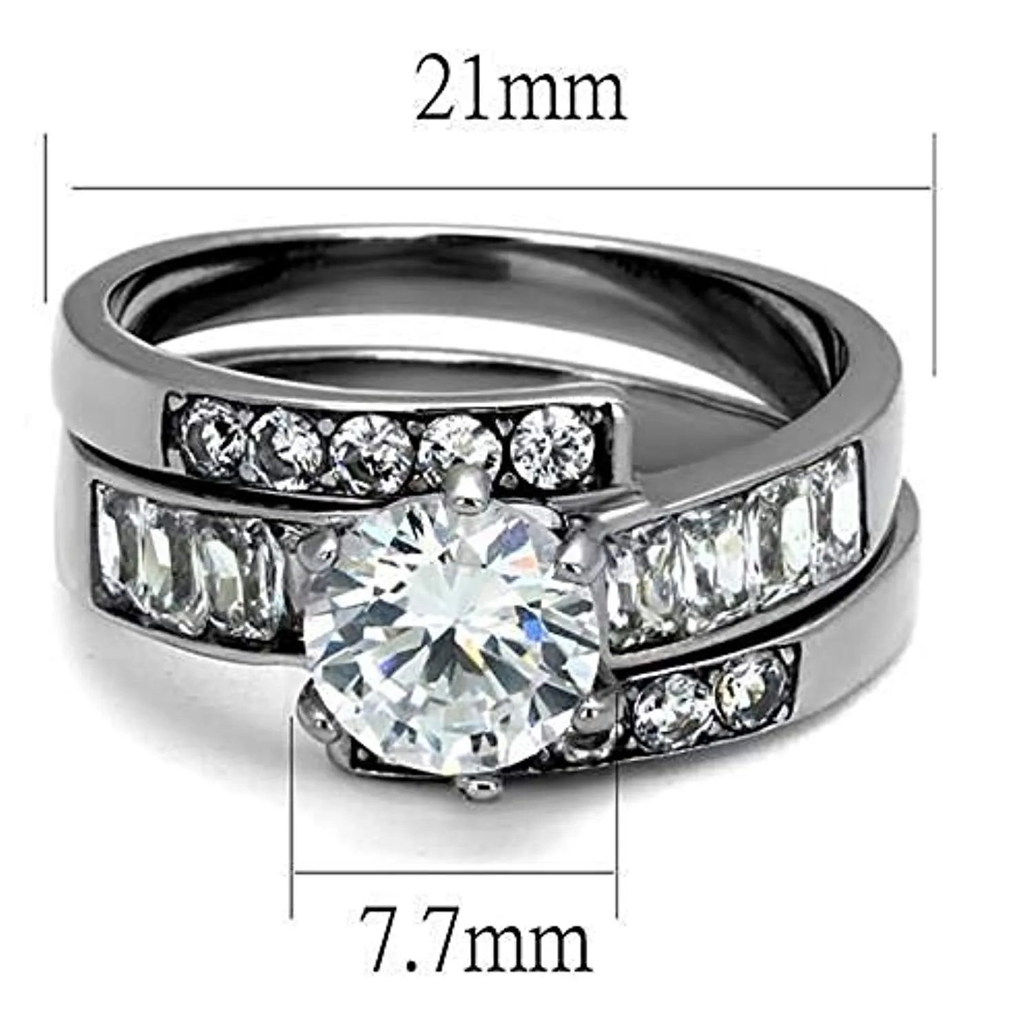 WildKlass Stainless Steel Ring No Plating Women AAA Grade CZ Clear