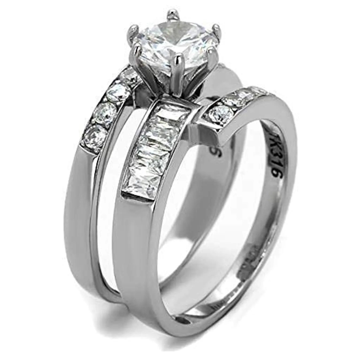 WildKlass Stainless Steel Ring No Plating Women AAA Grade CZ Clear