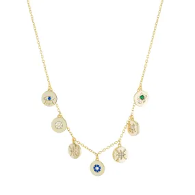 YGP Sterling CZ 18 Multi Disc Necklace