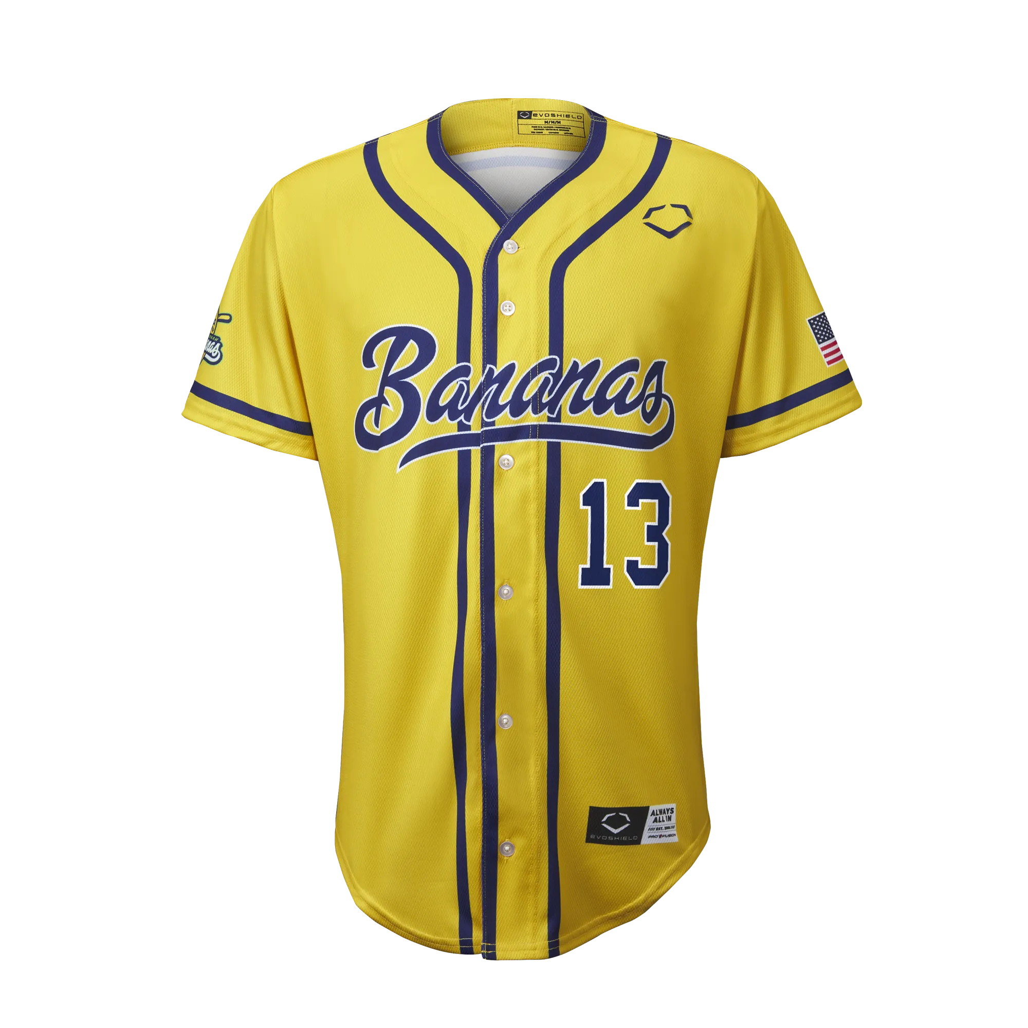 YOUTH Bananas Dalton Mauldin #13 EvoShield Jersey - Yellow