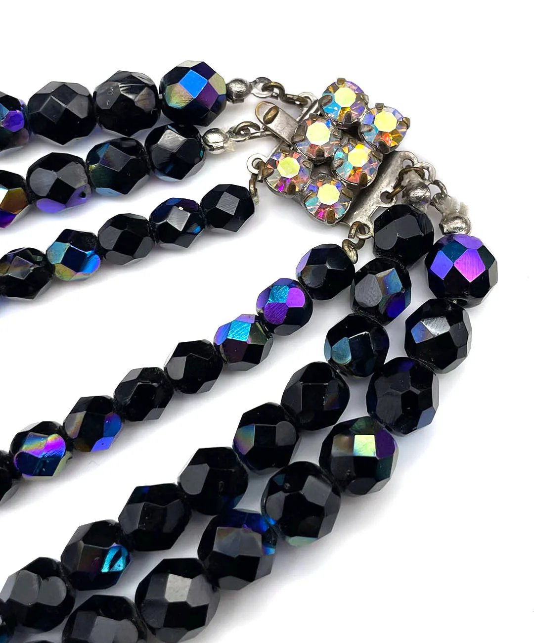 【チェコ買付】ヴィンテージ オーロラ ガラスビーズ ネックレス/Vintage Aurora Glass Beads Necklace