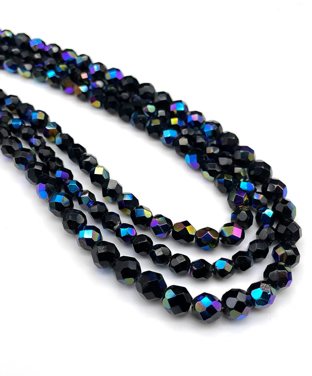 【チェコ買付】ヴィンテージ オーロラ ガラスビーズ ネックレス/Vintage Aurora Glass Beads Necklace