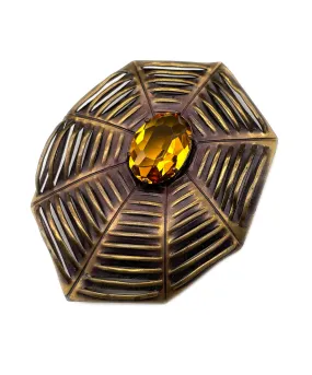 【チェコ買付】ヴィンテージ トパーズ ビジュー スパイダーウェブ ブローチ/Vintage Toapz Spiderweb Brooch