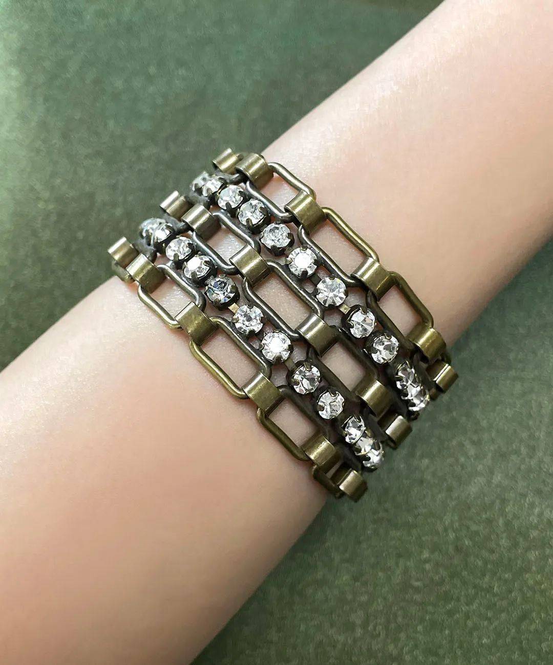 【ドイツ買付】ヴィンテージ SEIBOTH クリアストーン ブレスレット/Vintage SEIBOTH Clear Rhinestones Bracelet