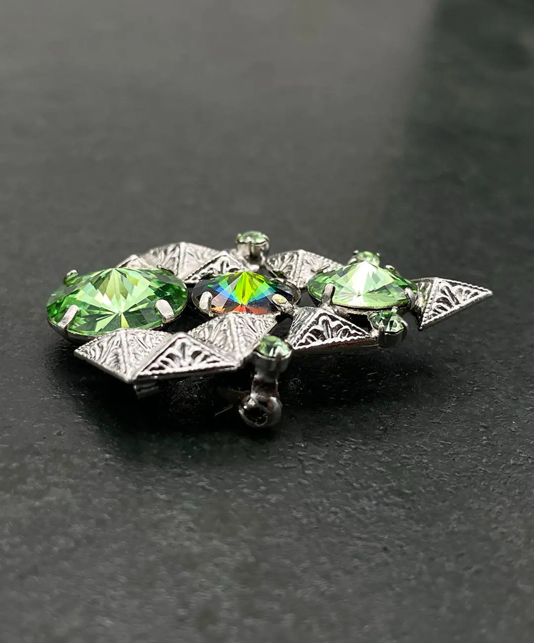 【ドイツ買付】ヴィンテージ SEIBOTH リヴォリガラス ブローチ/Vintage SEIBOTH Rivoli Glass Brooch