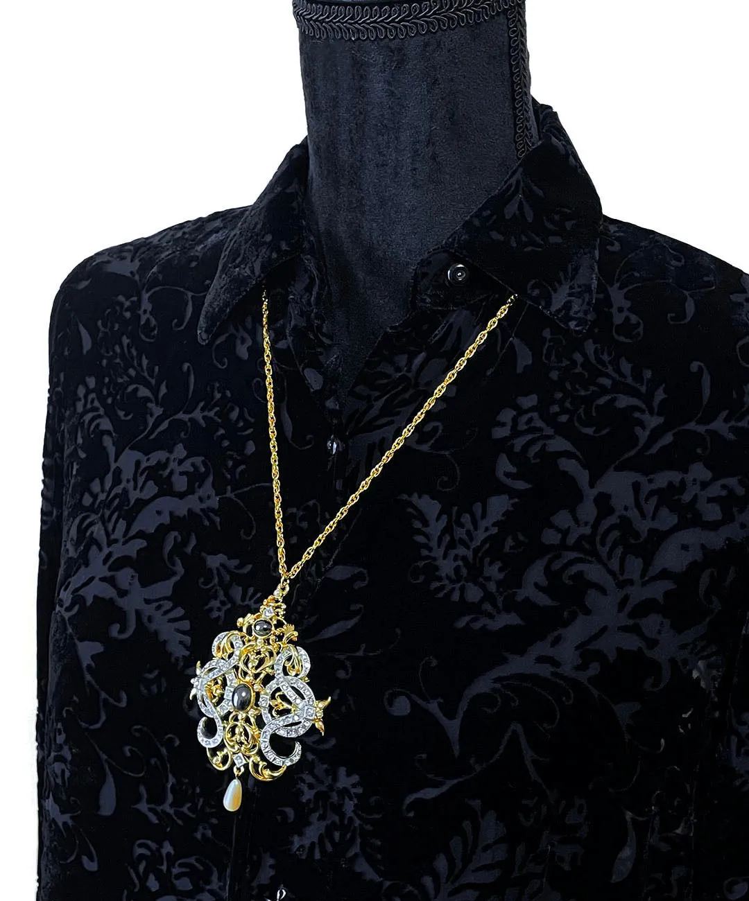 【フランス輸入】ヴィンテージ SPHINX オープンワーク ビジュー ネックレス/Vintage SPHINX Openwork Bijou Necklace