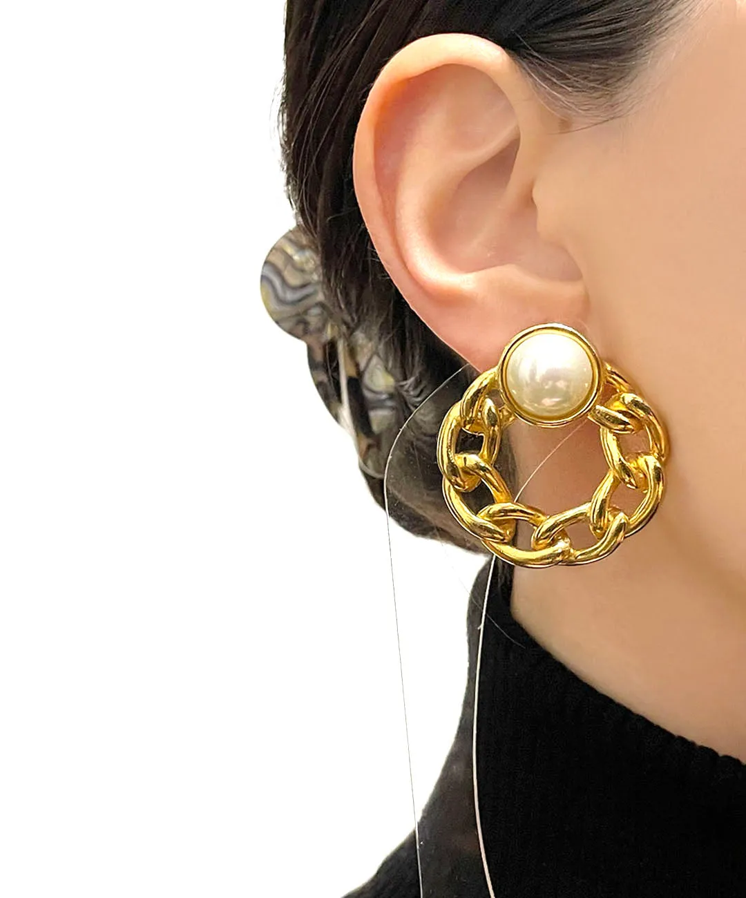 【フランス輸入】ヴィンテージ SPHINX パール ピアス/Vintage SPHINX Pearl Post Earrings