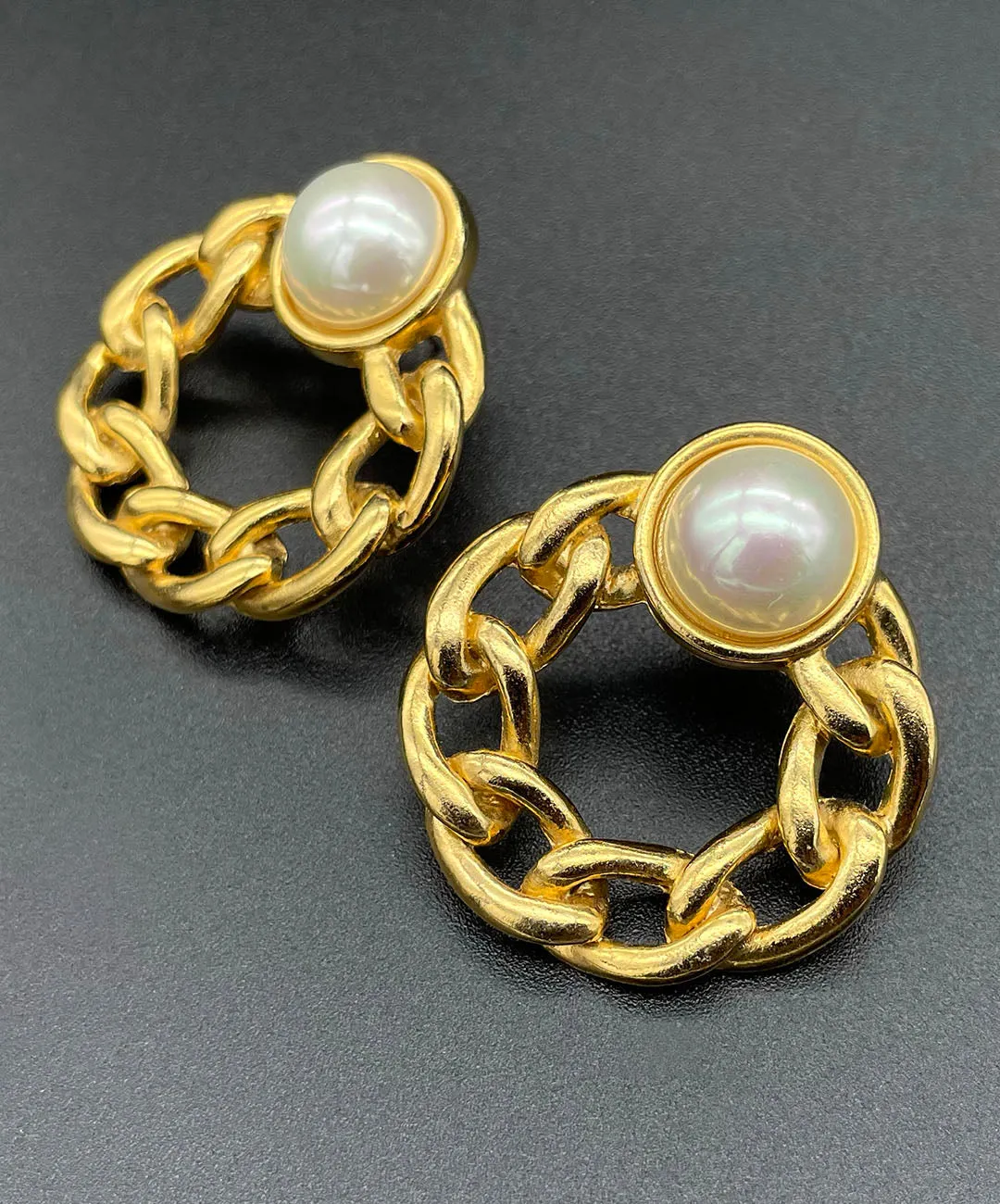 【フランス輸入】ヴィンテージ SPHINX パール ピアス/Vintage SPHINX Pearl Post Earrings