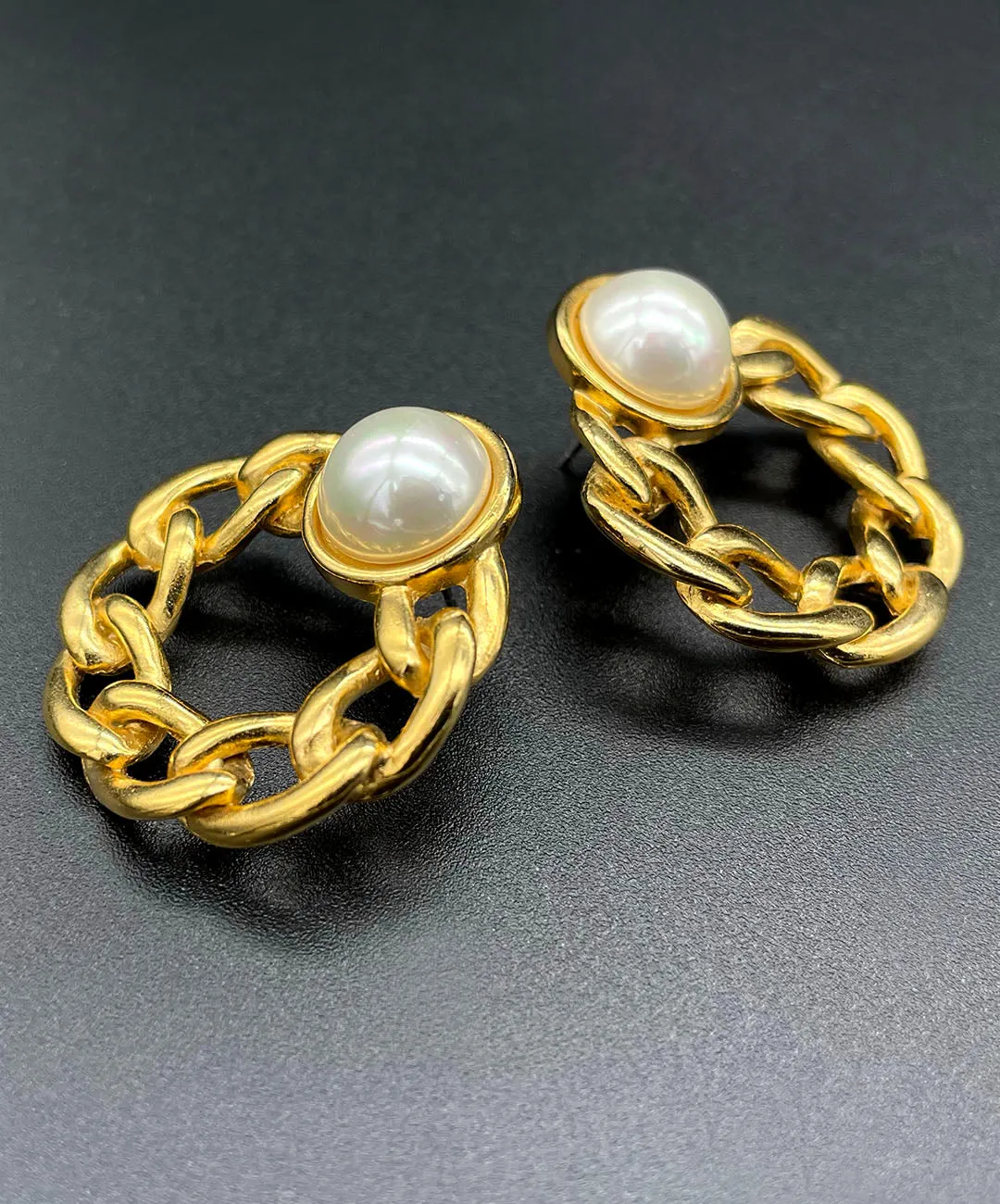 【フランス輸入】ヴィンテージ SPHINX パール ピアス/Vintage SPHINX Pearl Post Earrings